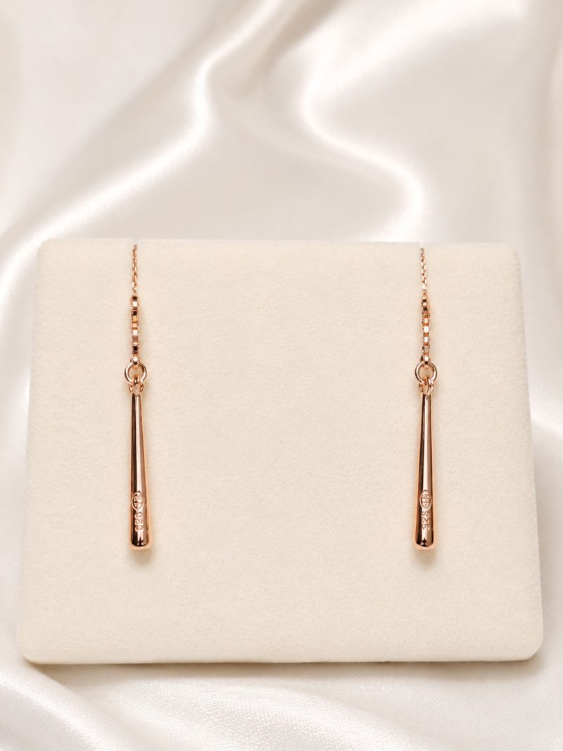 Rose Gold Silver Minimalist Hair Pin Earrings For Women